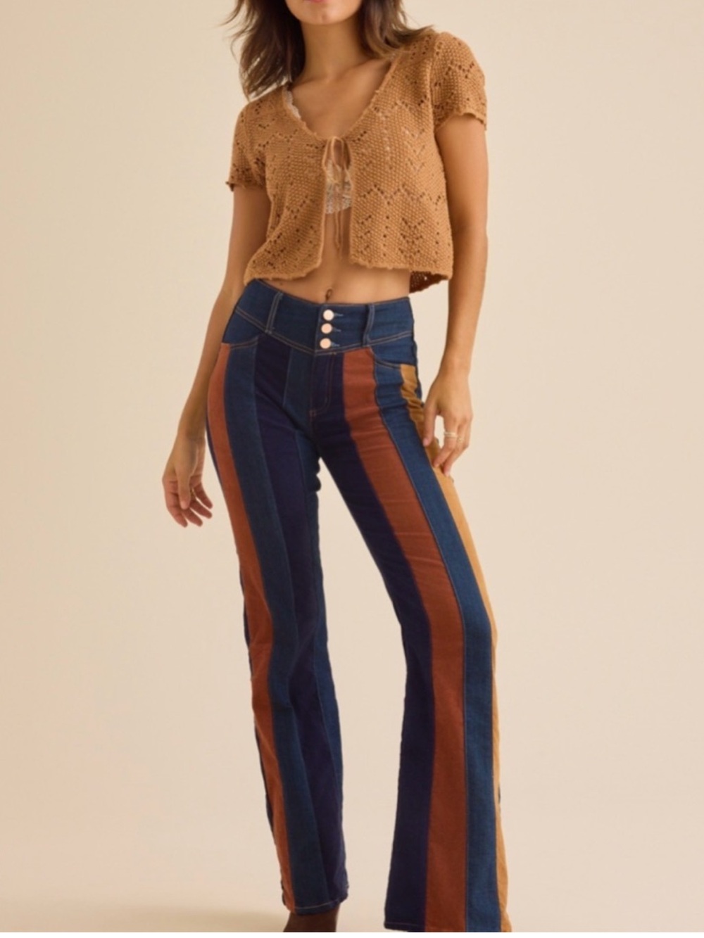 Altar'd State Daisy Suede Flare Jeans Size 29 New With Tags
